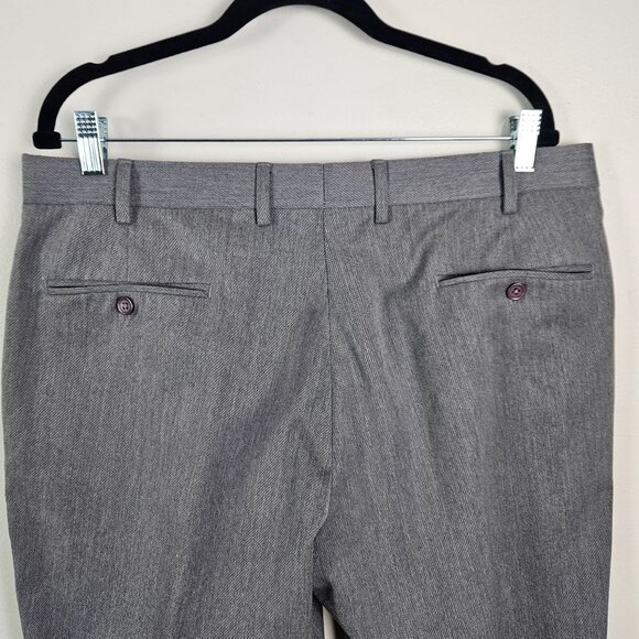 Tommy Hillfiger Mens Gray Dress Pants W36 X L32 Flat Front Buttoned Back Pockets - Picture 5 of 10